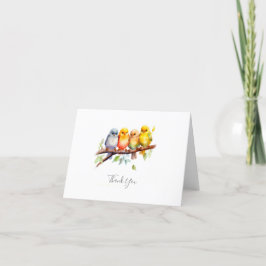 Schattige Bird on Tree Branch Baby shower Bedankkaart