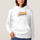 Schattige Bird on Tree Branch Hoodie (Voorkant)