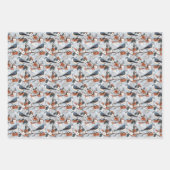 Schattige Bird & Red Berry kerstpatroon Inpakpapier Vel (Voorkant 3)