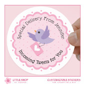 Schattige Bird Speciale bezorging Valentijn's Day Ronde Sticker