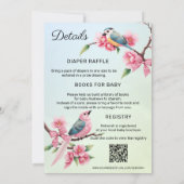 Schattige Birds Bow Twins Baby shower Kaart (Achterkant)