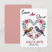 Schattige Birds Wedding Save the Date Aankondiging (Voorkant / Achterkant)