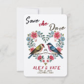 Schattige Birds Wedding Save the Date Aankondiging (Voorkant)