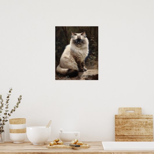 Schattige Birman Cat Art Print Poster (Keuken)