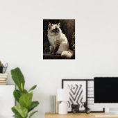 Schattige Birman Cat Art Print Poster (Thuiskantoor)