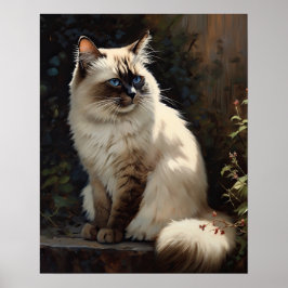 Schattige Birman Cat Art Print Poster
