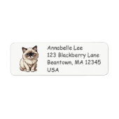 Schattige Birman Cat Label (Voorkant)