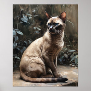 Schattige Birmees kattenkunst print Poster
