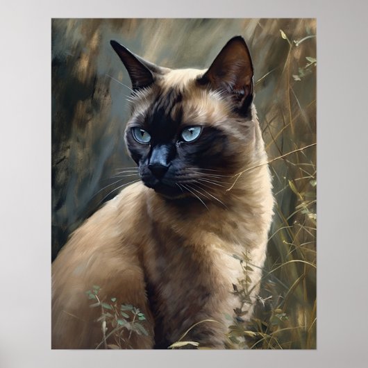 Schattige Birmees kattenkunst print Poster (Voorkant)