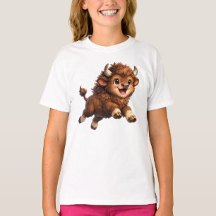 Schattige Bizon met Grote Ogen Gelukkig Natuur Car T-shirt