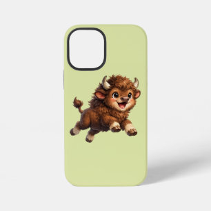 Schattige Bizon Speelt Rond met een Vrolijke iPhone 12 Mini Hoesje
