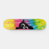 Schattige Black Cat Big eyes skateboard (Horizontaal)