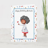 Schattige Black Doctor Pattern Verjaardag Kaart (Voorkant)