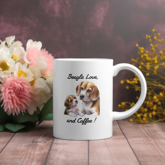Schattige Black en Browns Beagle Love Koffiemok