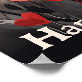 Schattige Black Horse and Hearts Happy Valentijnsd Poster (Hoek)