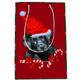 Schattige Black Lab Kerst Medium Cadeauzakje (Voorkant)