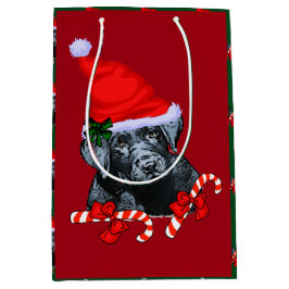 Schattige Black Lab Kerst Medium Cadeauzakje