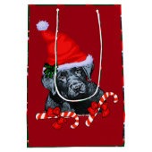 Schattige Black Lab Kerst Medium Cadeauzakje (Achterkant)