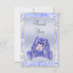 Schattige Blau Konijn Baby Shower Bedankt