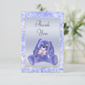 Schattige Blau Konijn Baby Shower Bedankt (Staand voorkant)