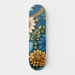 Schattige Blauw Abstract Zonnebloem Design Wide St Persoonlijk Skateboard