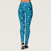 Schattige Blauw activewear oefening Yoga Leggings (Achterkant)