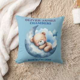 Schattige blauw Baby Beer halve maan Kussen