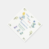 Schattige Blauw Baby Boy Dinosaurus 1e Verjaardags Servet (Hoek)