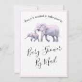 Schattige Blauw Baby Boy Elephants Baby shower Kaart (Achterkant)