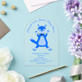 Schattige Blauw Baby Boy Fox Baby shower Aangepast Acryl Uitnodigingen (Insitu (Huwelijk))