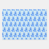 Schattige Blauw Baby Boy Fox Baby shower Patterned Inpakpapier Vel (Voorkant 3)
