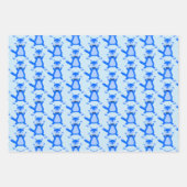 Schattige Blauw Baby Boy Fox Baby shower Patterned Inpakpapier Vel (Voorkant)