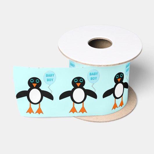 Schattige Blauw Baby Boy Penguin Lint (Spoel)