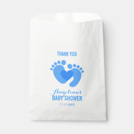 Schattige Blauw BABY FEET Hart JONGEN Baby shower Bedankzakje
