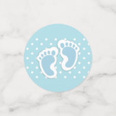 Schattige Blauw Baby Jongen's Feet Illustratie Bab Confetti (Kleine voorkant)
