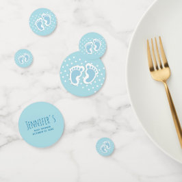 Schattige Blauw Baby Jongen's Feet Illustratie Bab Confetti