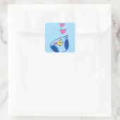 Schattige Blauw baby Luierontwerp van Wicked Greet Vierkante Sticker (Tas)