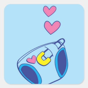 Schattige Blauw baby Luierontwerp van Wicked Greet Vierkante Sticker