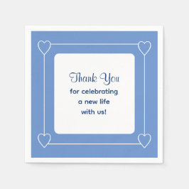 Schattige Blauw Baby shower Bedankt voor het viere Servet