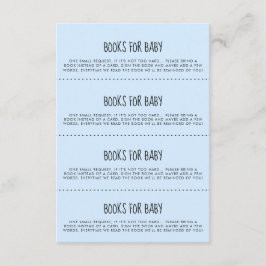 Schattige blauw Baby shower Boeken voor baby aanvr Informatiekaartje