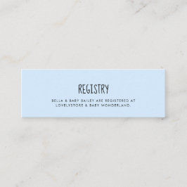 Schattige blauw Baby shower registerkaart invoegen Mini Visitekaartje