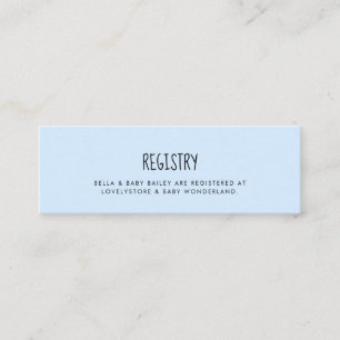 Schattige blauw Baby shower registerkaart invoegen Mini Visitekaartje