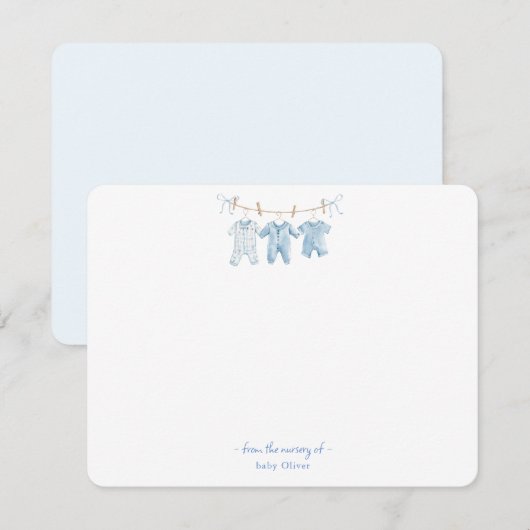 Schattige Blauw Babykleding Babyjongen Bedankt kaa (Voorkant / Achterkant)