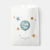 Schattige Blauw Ballon 1e Verjaardag Bedankzakje (Voorkant)