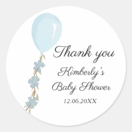 Schattige blauw ballon Baby shower Ronde Sticker