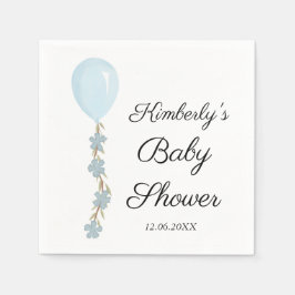 Schattige blauw ballon Baby shower Servet