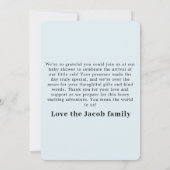 Schattige Blauw Beer Dank u Baby Aankondiging (Achterkant)