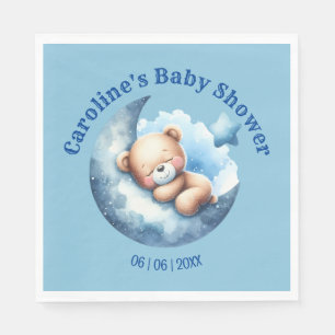 Schattige Blauw Beren Halve Maan Baby shower Servet