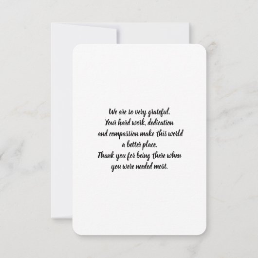 Schattige Blauw Beren Verpleegster met een bescher Bedankkaart (Achterkant)