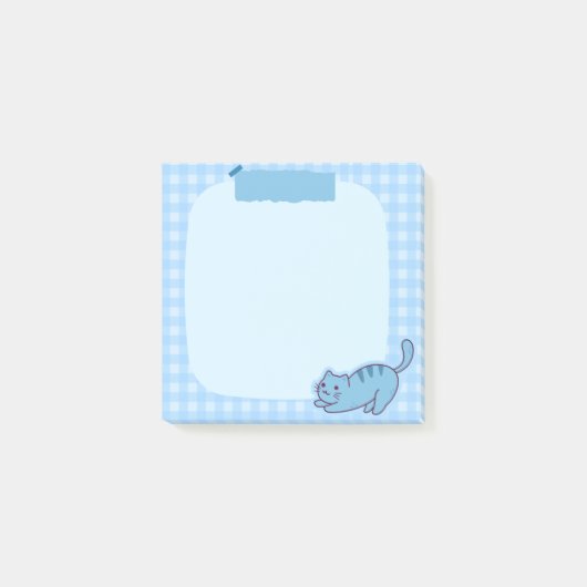Schattige blauw bericht, merkt het op post-it® notes (Voorkant)